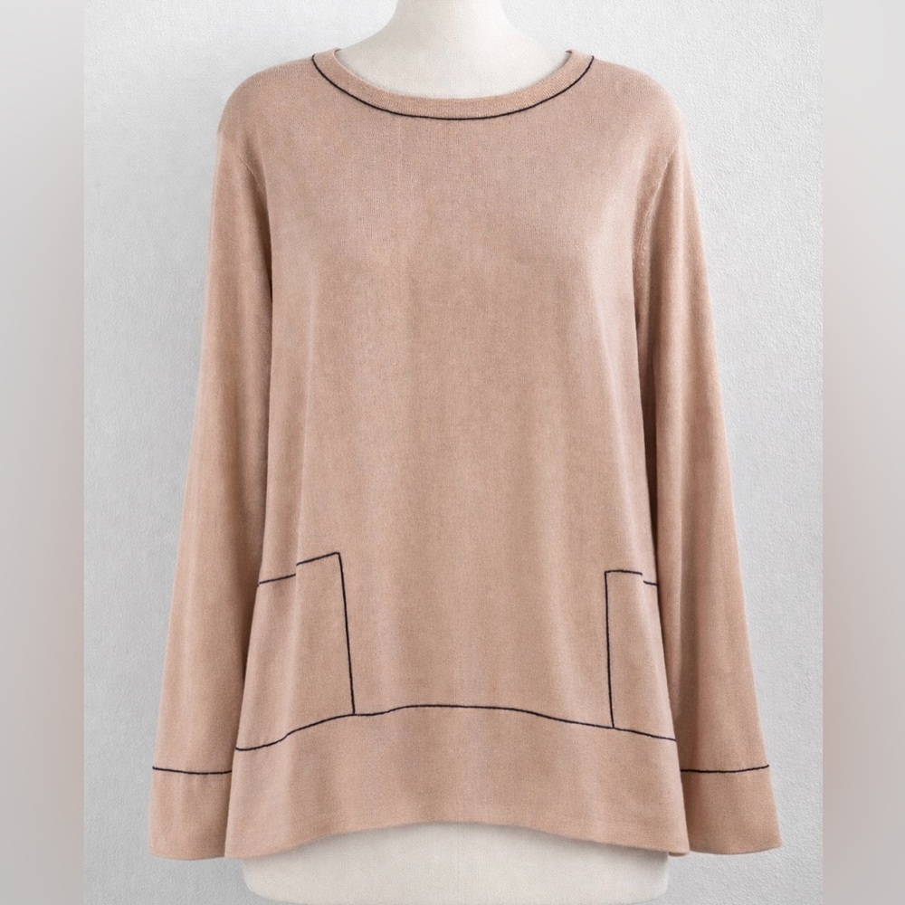 Calvin Klein Women’s Sweater L Pink Long Sleeve Pullover Top Lightweight Knit